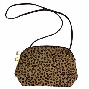 Cee Klein Leopard Calf Hair Fur Crossbody Purse